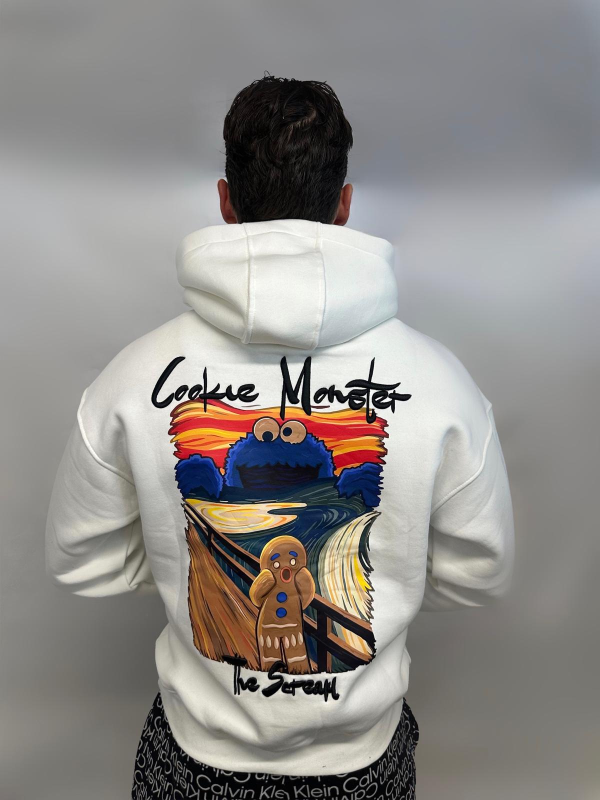 Pull à capuche Cookie Monster Blanc
