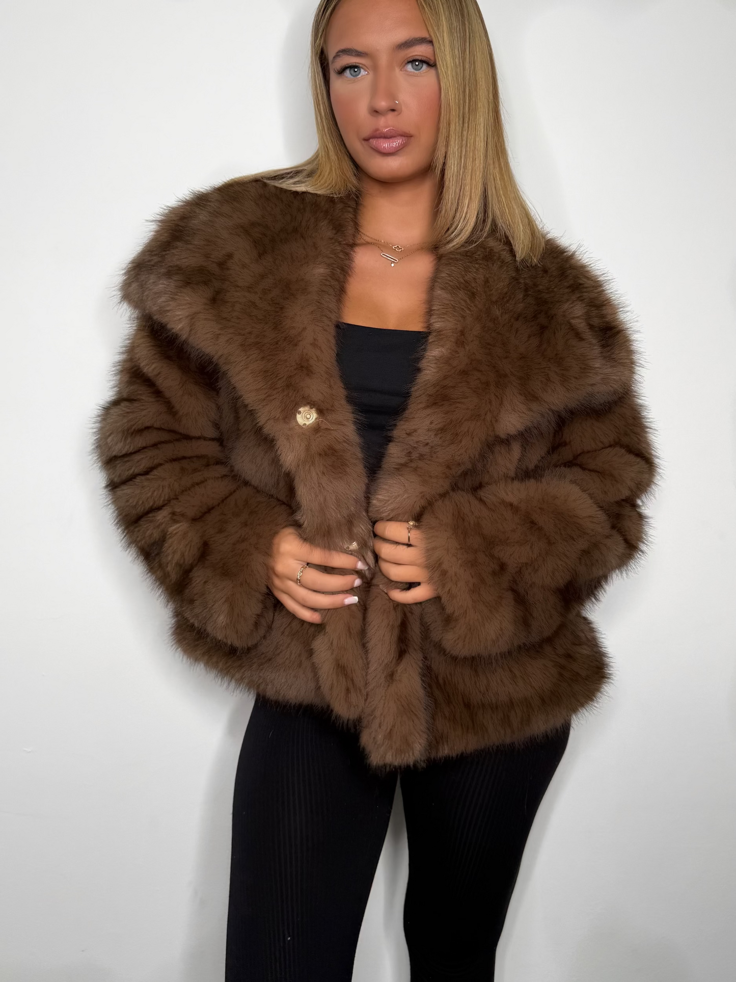 VESTE FOURURE MARRON