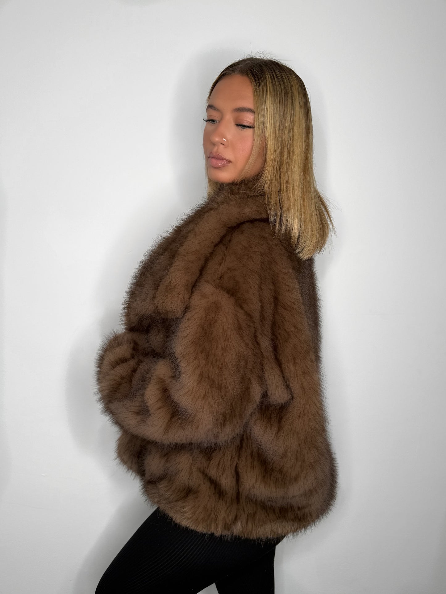 VESTE FOURURE MARRON