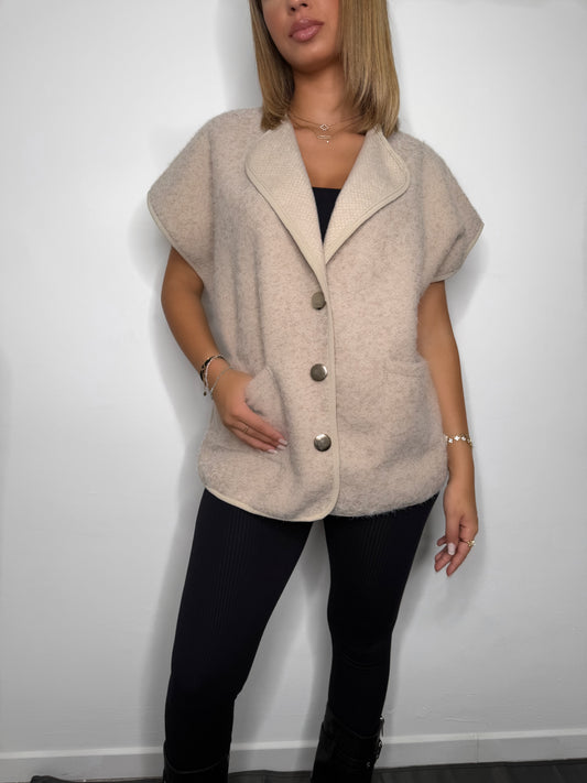 VESTE SANS MANCHE BEIGE
